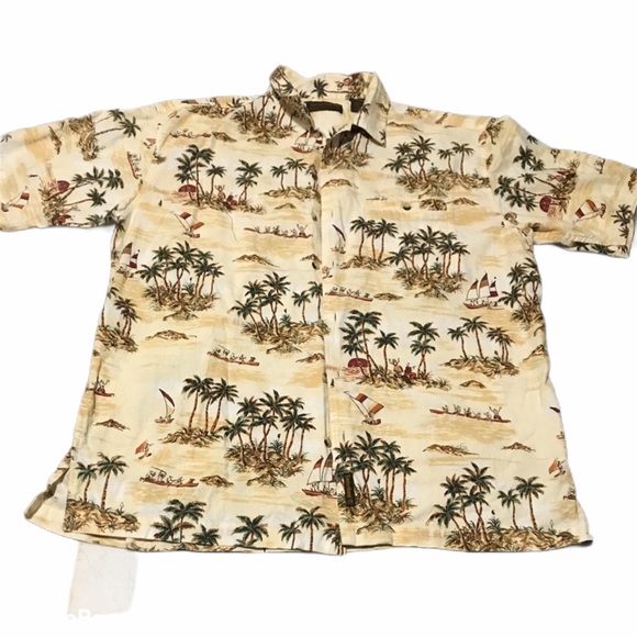 TIMBERLAND HAWAIIAN SHORT SLEEVE SHIRT SIZE L - Picture 2 of 6